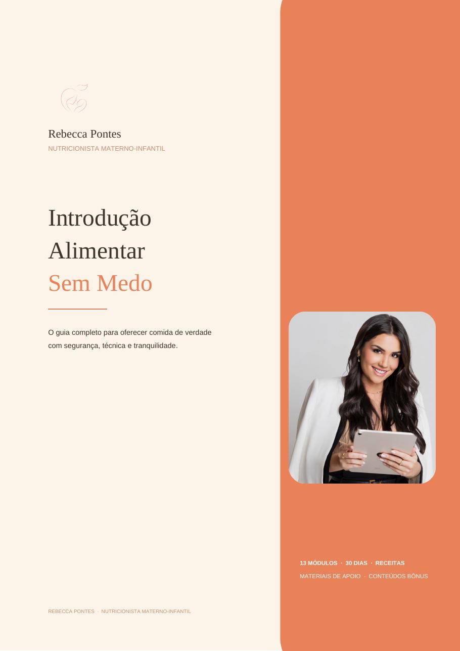 Capa do e-book Introdução Alimentar Sem Medo, de Rebecca Pontes